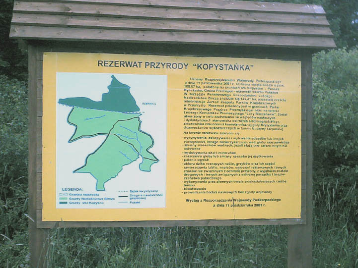 Tablica informacyjna rezerwatu